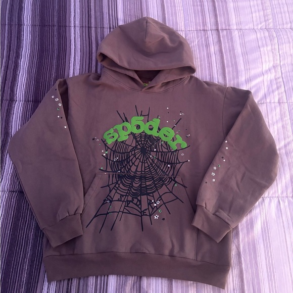 Spider Graphic Brown Hoodie